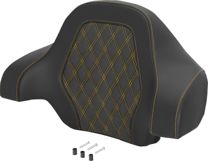 Saddlemen Gold Lattice Stitch Deluxe Sissy Bar Tour Pack Backrest Pad for Harley