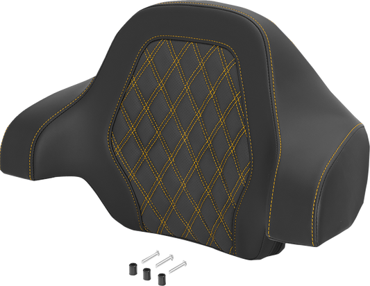 Saddlemen Gold Lattice Stitch Deluxe Sissy Bar Tour Pack Backrest Pad for Harley
