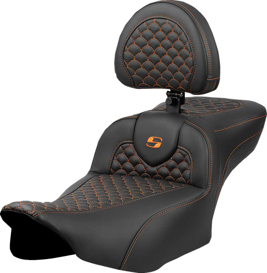 Saddlemen Extended Reach Roadsofa Orange Stitch Seat for 2023-25 Harley Touring