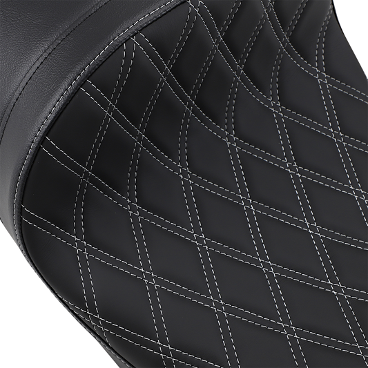 Drag Specialties Silver Stitch Low Profile Solo Seat fits 2008-24 Harley Touring