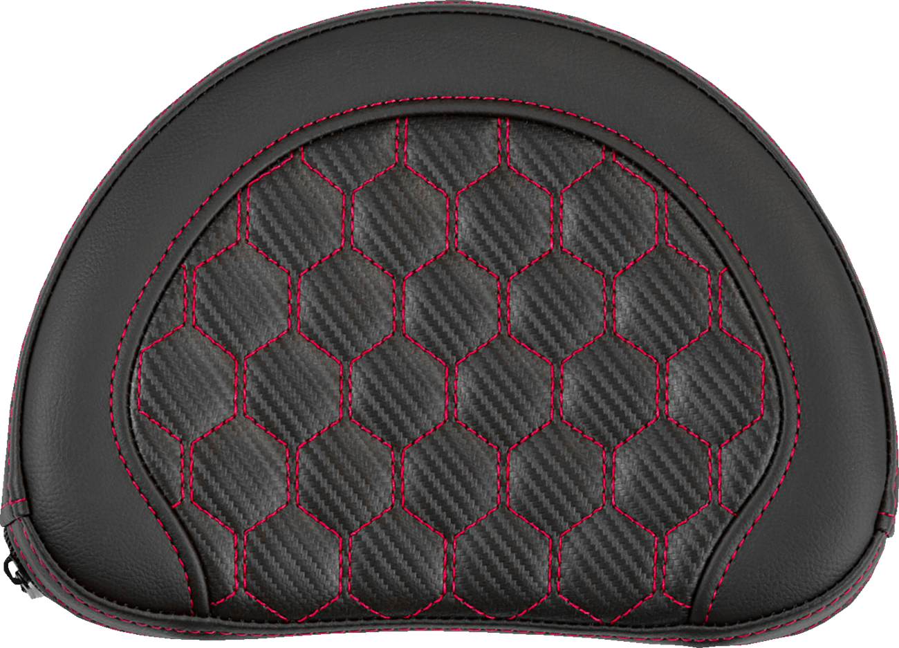Saddlemen Contour Red Carbon Honeycomb Stitch Sissy Bar Backrest Pad for Harley