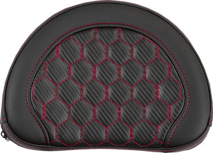 Saddlemen Contour Red Carbon Honeycomb Stitch Sissy Bar Backrest Pad for Harley