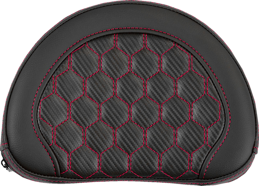Saddlemen Contour Red Carbon Honeycomb Stitch Sissy Bar Backrest Pad for Harley