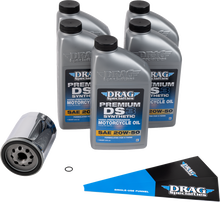 Drag Specialties 20W-50 DS3 Synthetic Chrome Engine Oil Change Kit for Harley M8