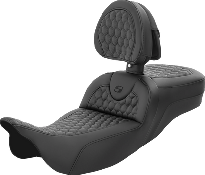 Saddlemen Roadsofa Honeycomb Extended Reach Seat & Backrest 08-25 Harley Touring