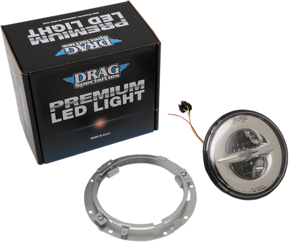 Drag Specialties Chrome 7" LED Headlight 1984-13 Harley Touring Street Road King