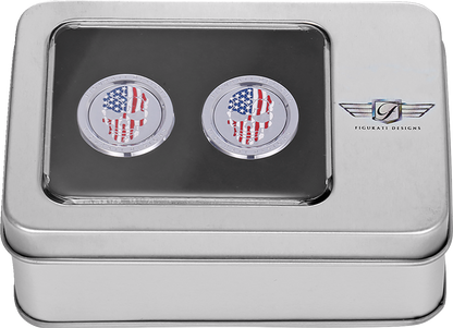 Figurati Skull USA Flag Short Magnetic Docking Hardware Covers for Harley