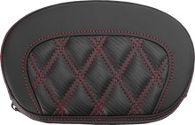 Saddlemen Mini Contour Red Lattice Stitch Carbon Fiber Sissy Bar Pad for Harley