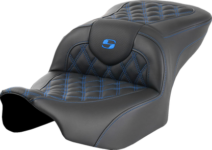 Saddlemen Roadsofa Blue Lattice Gel Seat for 2023-2026 Harley Touring FLTR FLHX