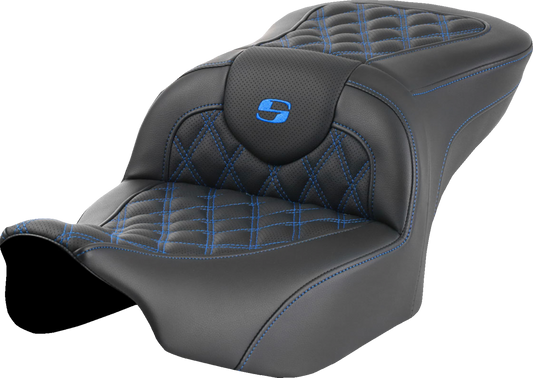 Saddlemen Roadsofa Blue Lattice Gel Seat for 2023-2025 Harley Touring FLTR FLHX