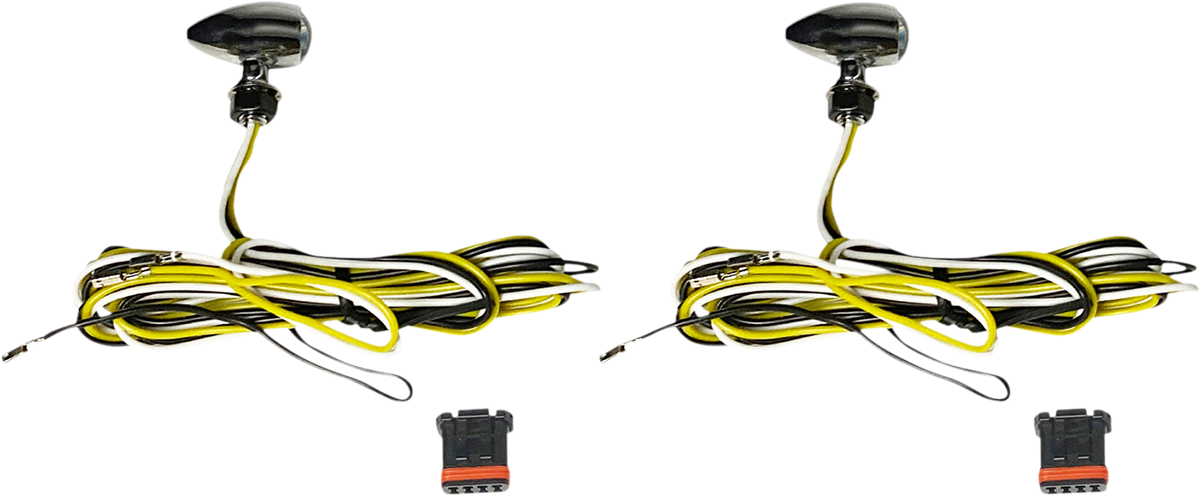 Custom Dynamics Micro Bullet Dual Amber White LED Turn Signals 1996-2022 Harley