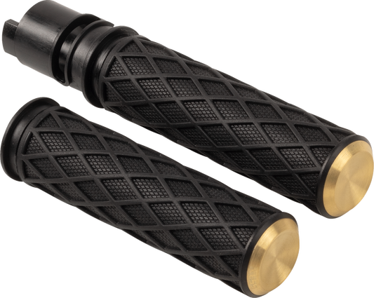 Arlen Ness Diamond Brass TBW Handlebar Grips for 2023-26 Harley Touring Softail