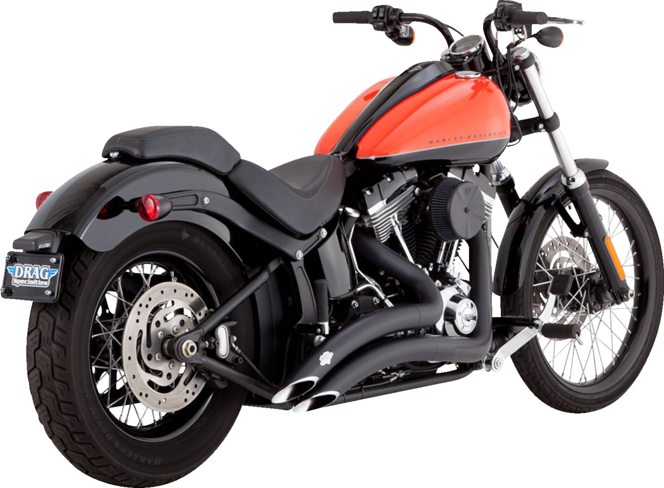 Vance & Hines Big Radius 2-2 Black PCX Exhaust System 1986-2009 Harley Softail