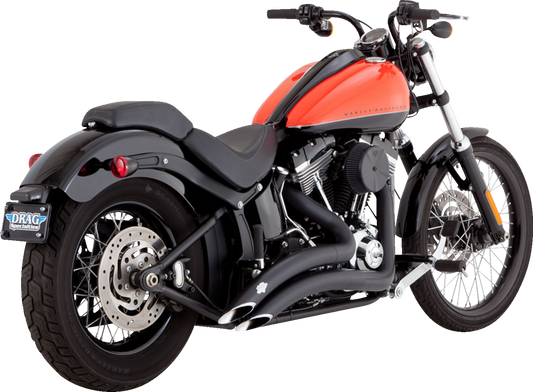 Vance & Hines Big Radius 2-2 Black PCX Exhaust System 1986-2009 Harley Softail
