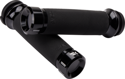 Khrome Werks TBW Black Custom Contour Klassic Hand Grips for 2008-2024 Harley