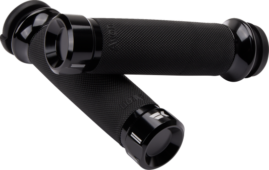 Khrome Werks TBW Black Custom Contour Klassic Hand Grips for 2008-2024 Harley