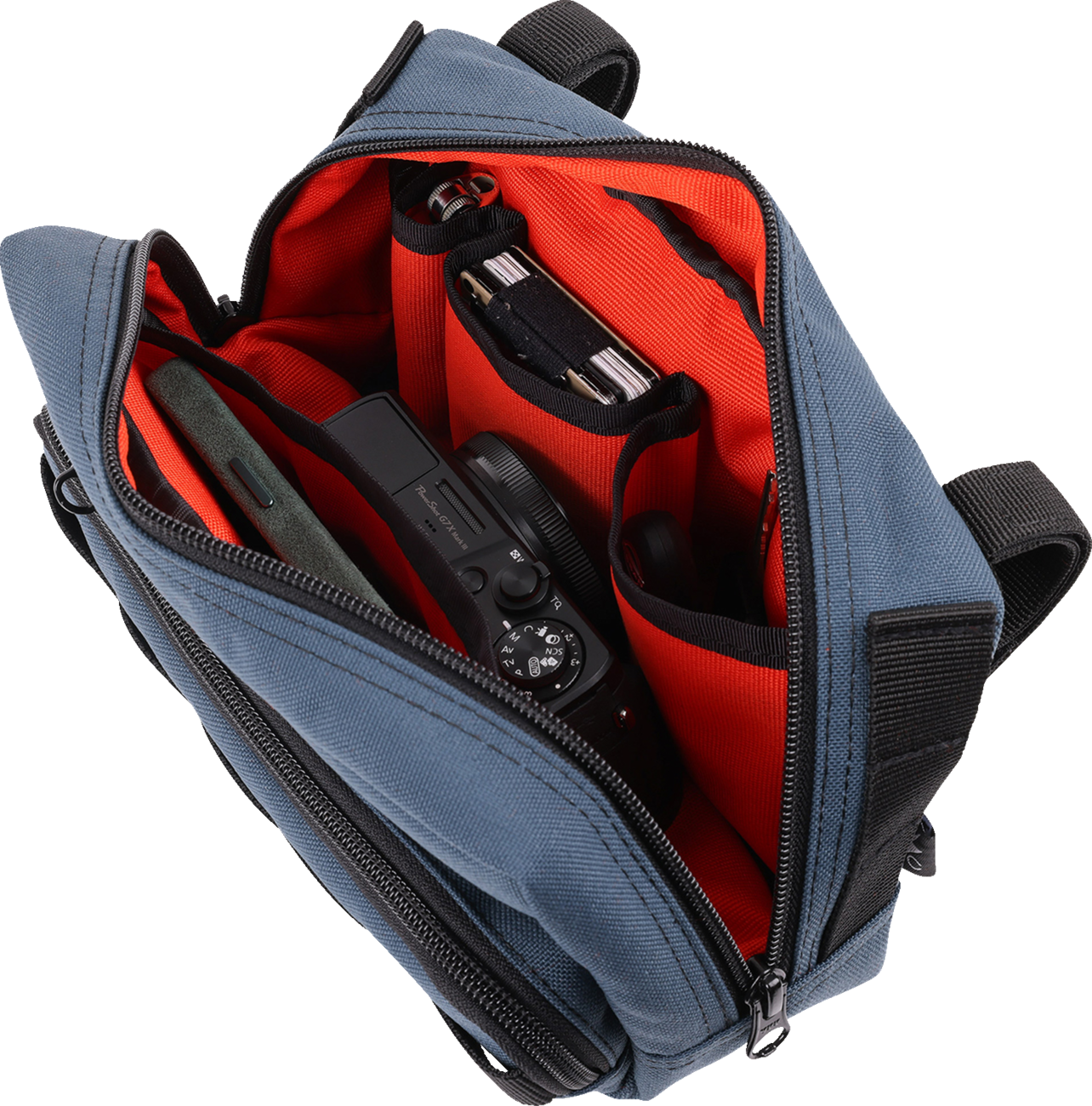 Thrashin Supply Blue Motorcycle Handlebar Storage Bag Plus for Harley THB-0026