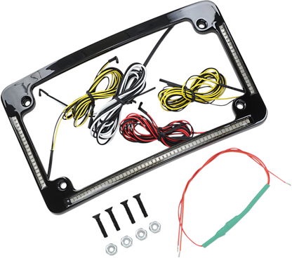 Custom Dynamics Run Brake Turn LED Radius License Plate Frame for Harley
