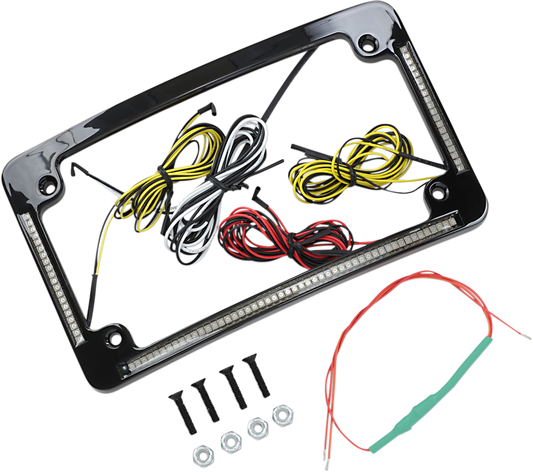 Custom Dynamics Run Brake Turn LED Radius License Plate Frame for Harley