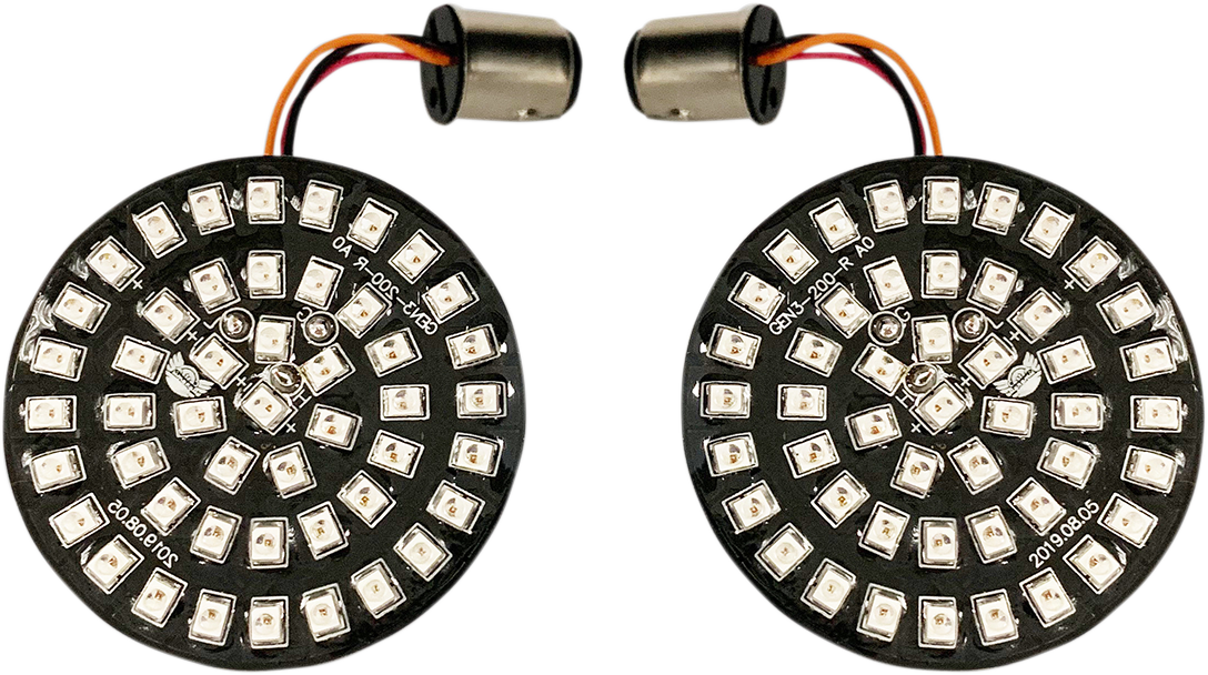 Drag Specialties 1157 Red LED Bullet Turn Signal Inserts 07-21 Harley Touring