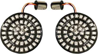 Drag Specialties 1157 Red LED Bullet Turn Signal Inserts 07-21 Harley Touring