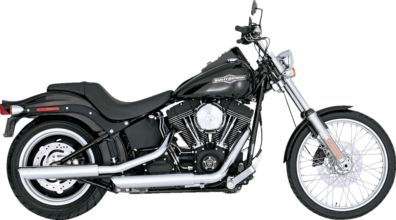 Vance & Hines Twin Slash 3" Chrome Slip On Mufflers 2007-09 Harley Softail FLST