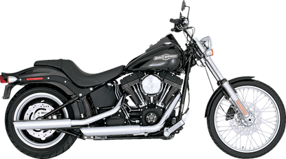 Vance & Hines Twin Slash 3" Chrome Slip On Mufflers 2007-09 Harley Softail FLST