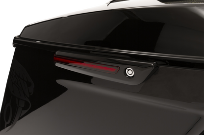 Ciro Black Red LED Saddlebag Hinge Latch Covers 2014-2024 Harley Touring Models