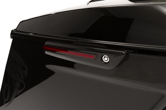 Ciro Black Red LED Saddlebag Hinge Latch Covers 2014-2024 Harley Touring Models