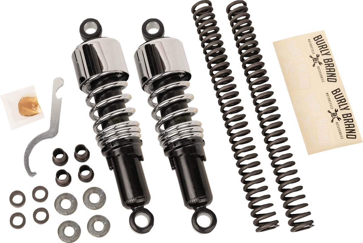 Burly Brand Slammer Chrome Suspension Lowering Kit for 1980-2013 Harley Touring