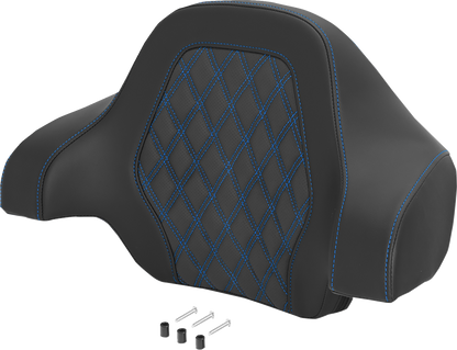 Saddlemen Blue Lattice Stitch Deluxe Sissy Bar Tour Pack Backrest Pad for Harley