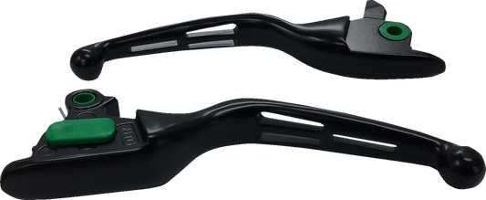 Drag Specialties Wide Blade Slotted Black Lever Set for 2021-2024 Harley Touring