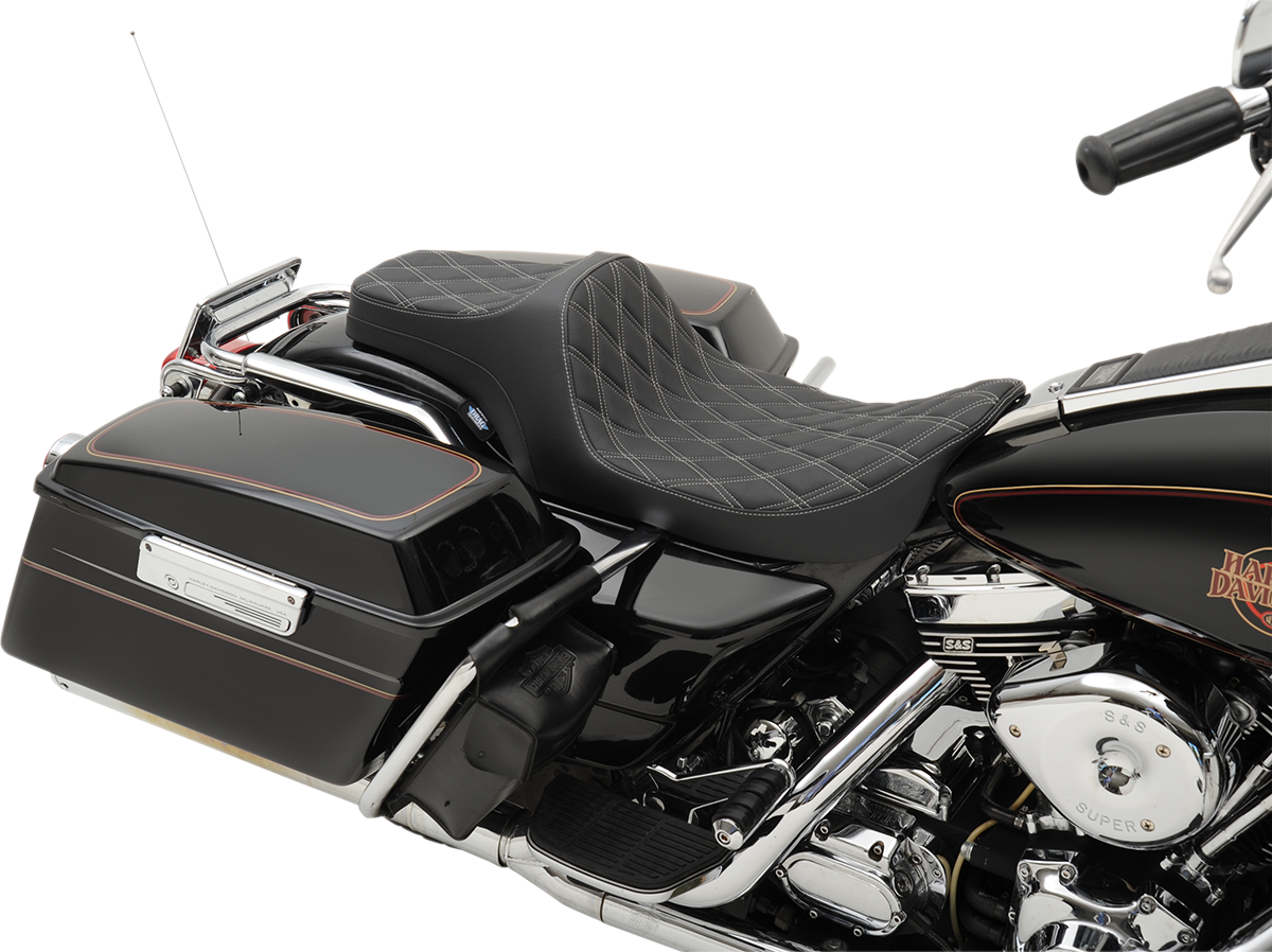 Drag Specialties Diamond Stitch Predator III Seat fits 1997-2007 Harley Touring