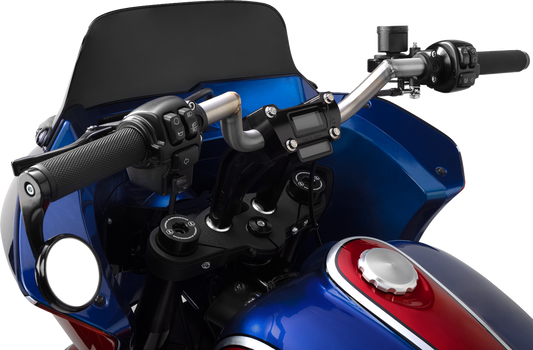 Thrashin Black 6" Straight Gauge Cutout Handlebar Risers for 2018-2025 Softail