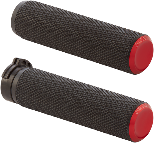 Arlen Ness Fusion Cable Black Red 1" Handlebar Grips 1980-2022 Harley Softail