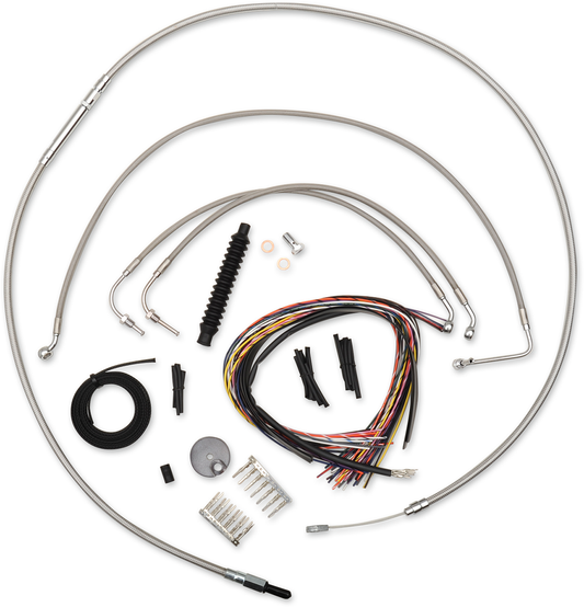 La Choppers Braided 15"-17" Ape Hanger Handlebar Kit 2014-2015 Harley Touring