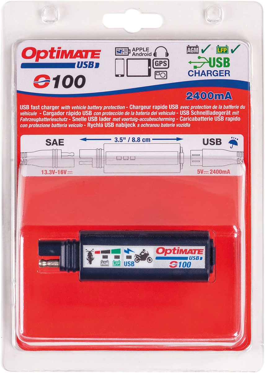 OptiMate USB Charger LED Motorcycle Battery Monitor O-100V3