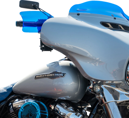 Klock Werks Flare Blue Hand Guards fits 2002-2025 Harley Hydraulic Clutch
