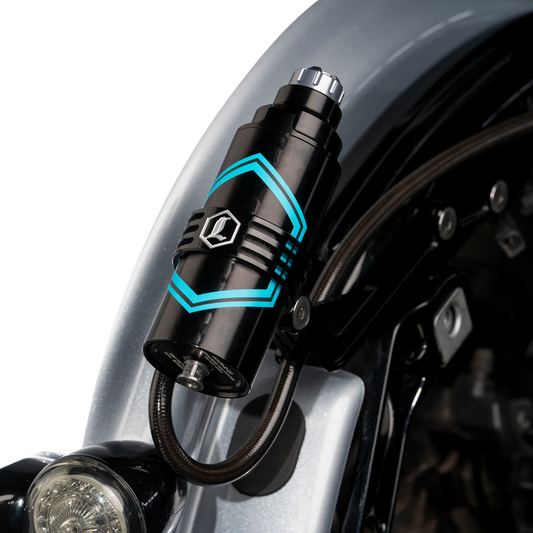 Legend REVO ARC Black Remote Reservoir External Mount Kit 2014-24 Harley Touring
