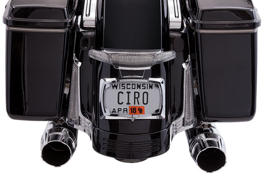 Ciro Chrome LED Latitude Taillight License Plate Mount 2010-2013 Harley Touring