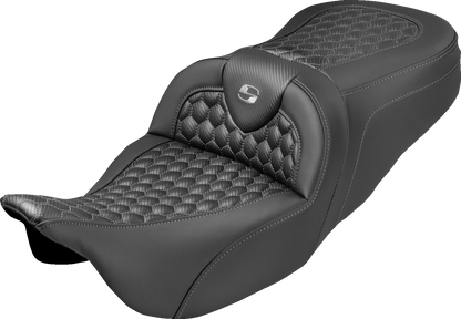 Saddlemen Roadsofa Gray Honeycomb Extended Seat fits 2008-2025 Harley Touring