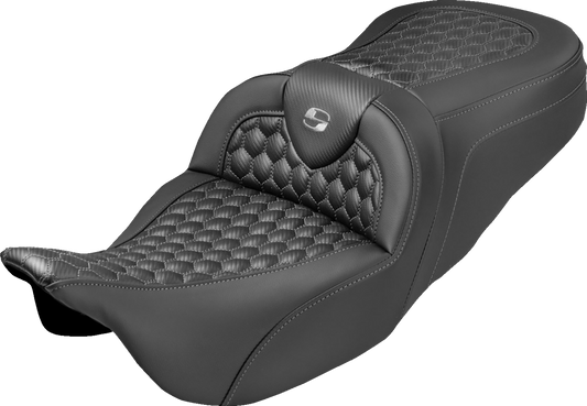 Saddlemen Roadsofa Gray Honeycomb Extended Seat fits 2008-2025 Harley Touring