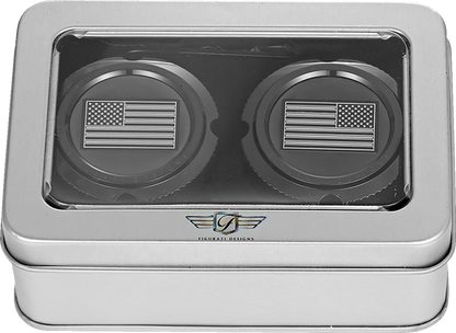Figurati Designs American Flag Front Axle Nut Black Covers for 2002-2022 Harley