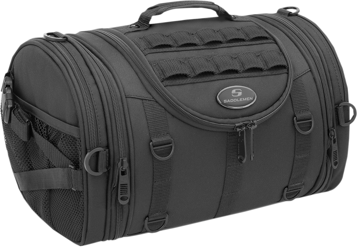 Saddlemen Black Textile Mesh R1300LXE Tactical Motorcycle Rack Bag for Harley