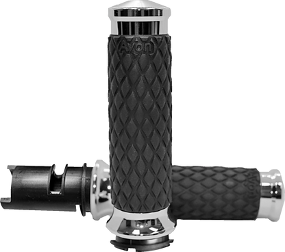 Avon Diamond Contour Chrome TBW Hand Grips for 2023-2025 Harley Touring Softail