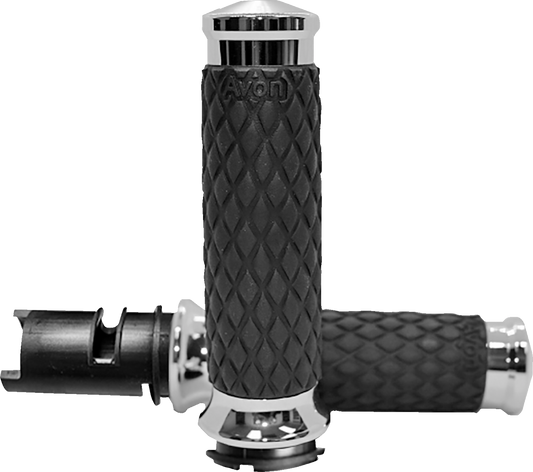 Avon Diamond Contour Chrome TBW Hand Grips for 2023-2025 Harley Touring Softail