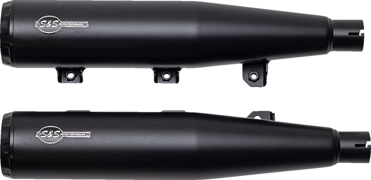 S&S Grand National Black Slip On Mufflers fits 2015-23 Indian Scout Bobber Sixty