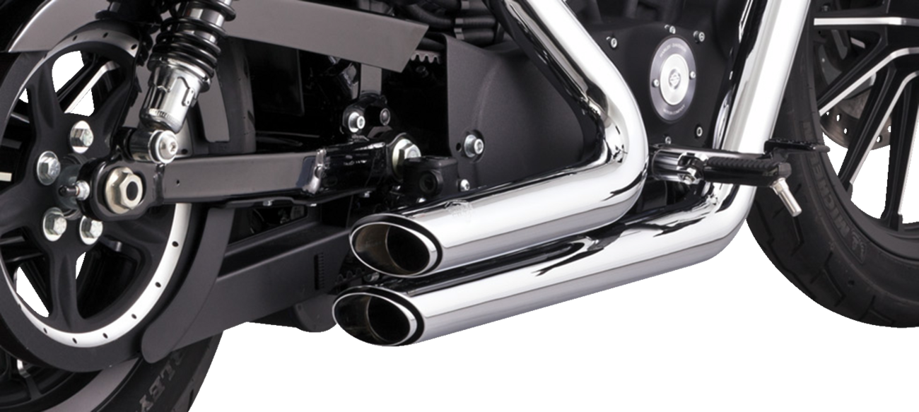 Vance & Hines Chrome Shortshots Staggered Exhaust System 14-22 Harley Sportster