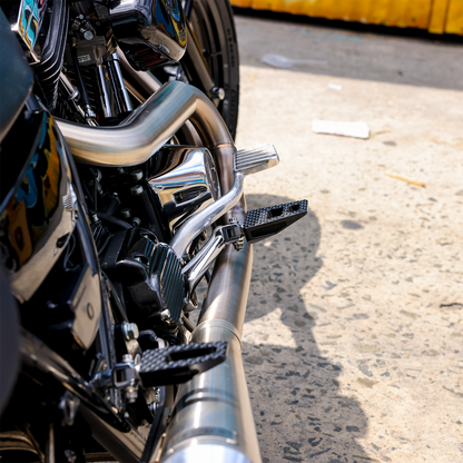 Thrashin Black P-54 Extra Grip Motorcycle Footpegs 2018-2025 Harley Softail FXBB