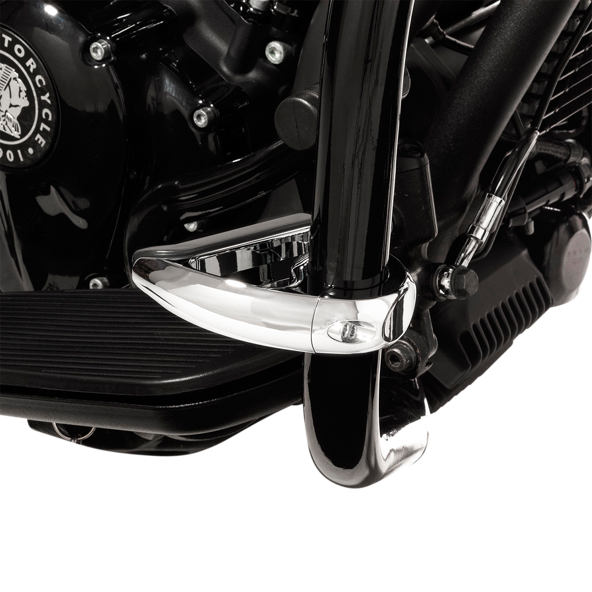 Ciro Chrome 1-1/4" Universal Motorcycle Front Engine Guard Highway Bar Toe Rest